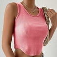 thumbnail image 4 of Njoeus Womens Crew Neck Crop Tank Top Summer Basic Ribbed Knit Crop Tops Sleeveless Shirts Casual Blouses, 4 of 9