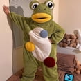 thumbnail image 4 of Big Mouth Monster Onesie, Funny Frog Hoodie, Cozy Flannel Pajamas with Giant Comb,Home Loungewear, 4 of 12