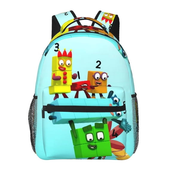 Numberblocks Backpacks All Over Print Cartoon College School Laptop Bag Bookbag Students Travel Work Shoulder Bag Daypack