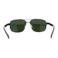 thumbnail image 4 of Air Force Luxury Classy Rectangular Officer Pilots Metal Sunglasses Gunmetal Green Mirror, 4 of 4