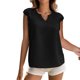 thumbnail image 1 of Gibobby Top de chaleco de manga de encaje con cuello en V y temperamento de Color sólido a la moda para mujer(Negro,G), 1 of 4