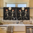 thumbnail image 2 of Yayeee Kitchen Curtains Tier Set of 2 Light Filtering 57"x24" Over Sink Window Panels, Black Halloween Dancing, 2 of 7