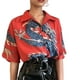 thumbnail image 1 of Qarigey Hombres Mujeres Camisa de playa hawaiana Casual Abotonado Manga corta Dragón simple Transpirable Estilo étnico Camiseta diaria Camisetas Rojo S, 1 of 6