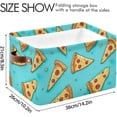 thumbnail image 4 of Cartoon Pizza Storage Basket with Handles Collapsible Storage Bins Canvas Fabric Storage Organizer for Shelves Closet Bedroom Living Room 1Pack Decor Gifts, 4 of 7