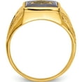 thumbnail image 2 of 10K Yellow Gold Men's Polished, Antiqued And Textured With Imitation Blue Spinel Masonic Ringsize 10 (Width 3 To 13) - Jbsp, 2 of 5