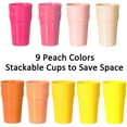 thumbnail image 5 of Youngever 18 Pack 12 Ounce Plastic Kids Juice Tumblers, Unbreakable Drinking Glasses, Plastic Cups (Peach Colors), 5 of 5