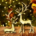 thumbnail image 4 of Christmas Reindeer Figurines Decorations, Ongmies Black & Gold Decorative Deer Statues, Multiple Color Options for Holiday Home Décor., Christmas Decorations Outdoor, 4 of 6