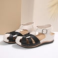 thumbnail image 5 of Fisherman Gladiator Sandals for Women Closed Toe Color Block Strappy Beach Shoes Ankle Strap Arch Support Walking Shoes White Size 7, 5 of 8