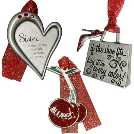 Personalized Gloria Duchin Sister Christmas Ornament 3-Piece Set