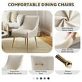 thumbnail image 4 of SEYNAR Modern Velvet Dining Chairs Pleated Vanity Chair Set of 4 with Glod Legs for Living Room,Beige, 4 of 12