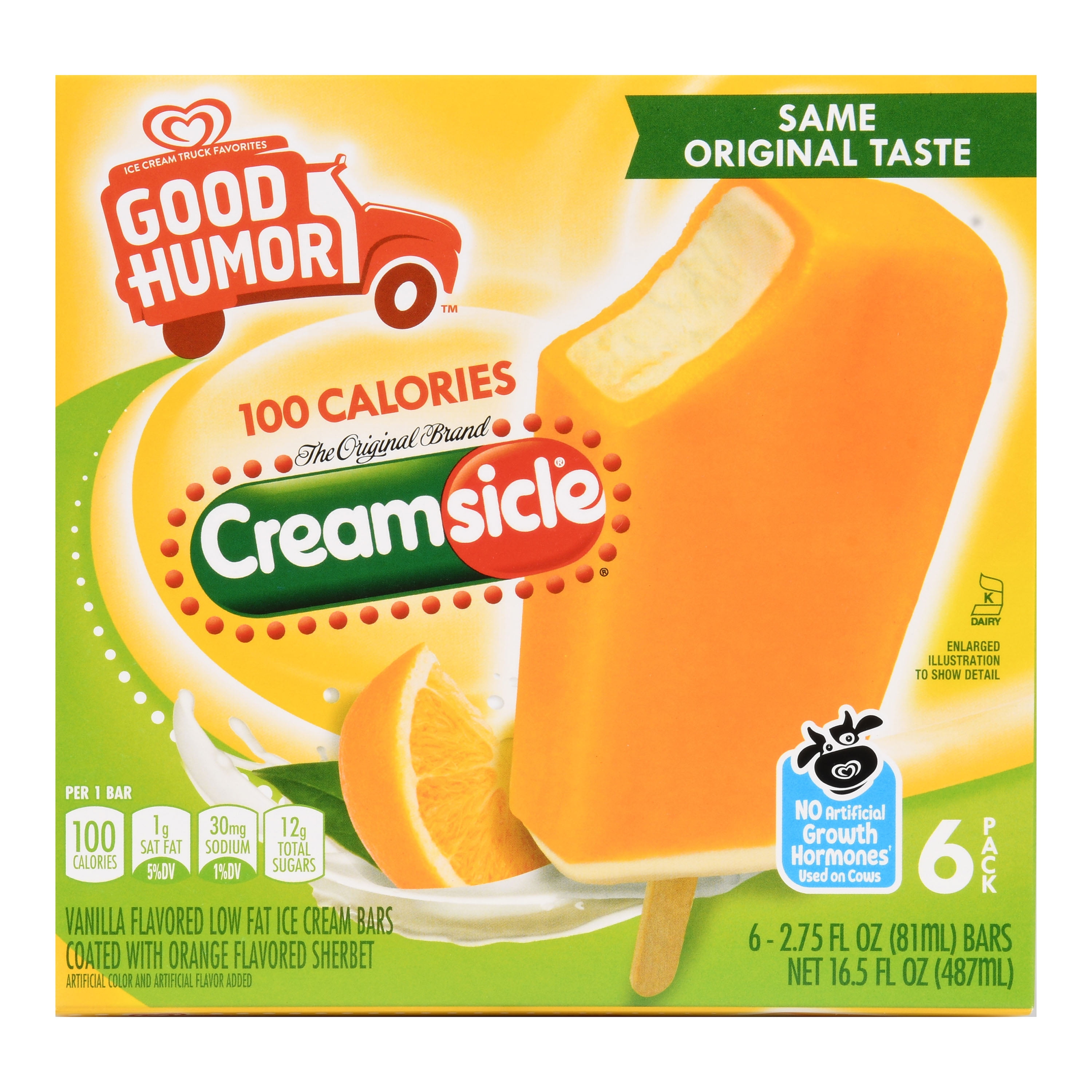 Good Humor Ice Cream Bars Creamsicle Just 100 Calories A Bar 16.5 oz 6