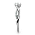thumbnail image 4 of Womens Silver Rings High polished (no plating) Stainless Steel Ring with AAA Grade CZ in Clear DA035, 4 of 4