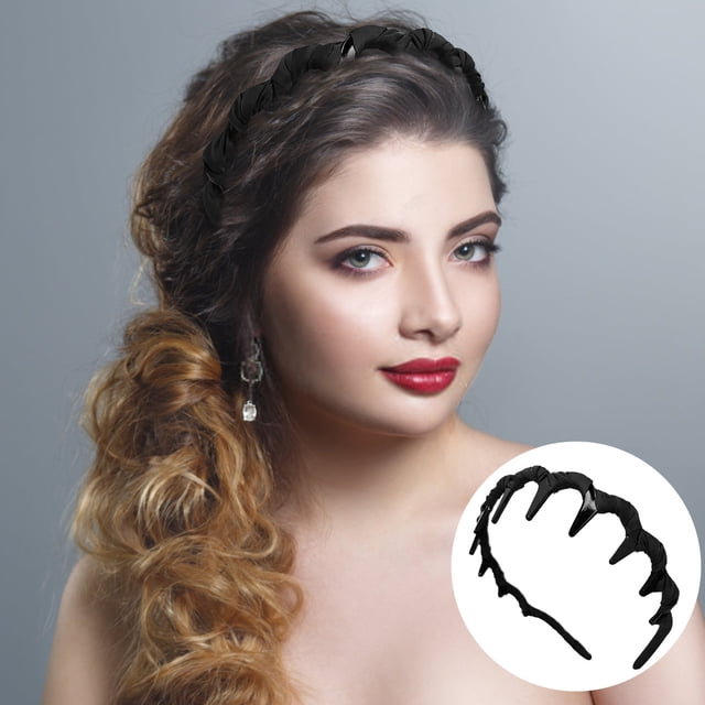 Cabello ondulado envuelto en tela con peine de dientes Cabello texturizado Horquilla Tocado Una diadema