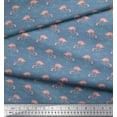 thumbnail image 3 of Soimoi Blue Modal Satin Fabric Flamingo Bird Printed Fabric 1 Yard 42 Inch Wide, 3 of 3