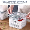 thumbnail image 1 of Meitianfacai Fruit Storage Box Fruit Containers, Fruit Vegetable Storage Containers for Fridge Draining Fresh Containers 3 in 1 Produce Storage Containers Large Organizer Bins with Lid & Colander, 1 of 7