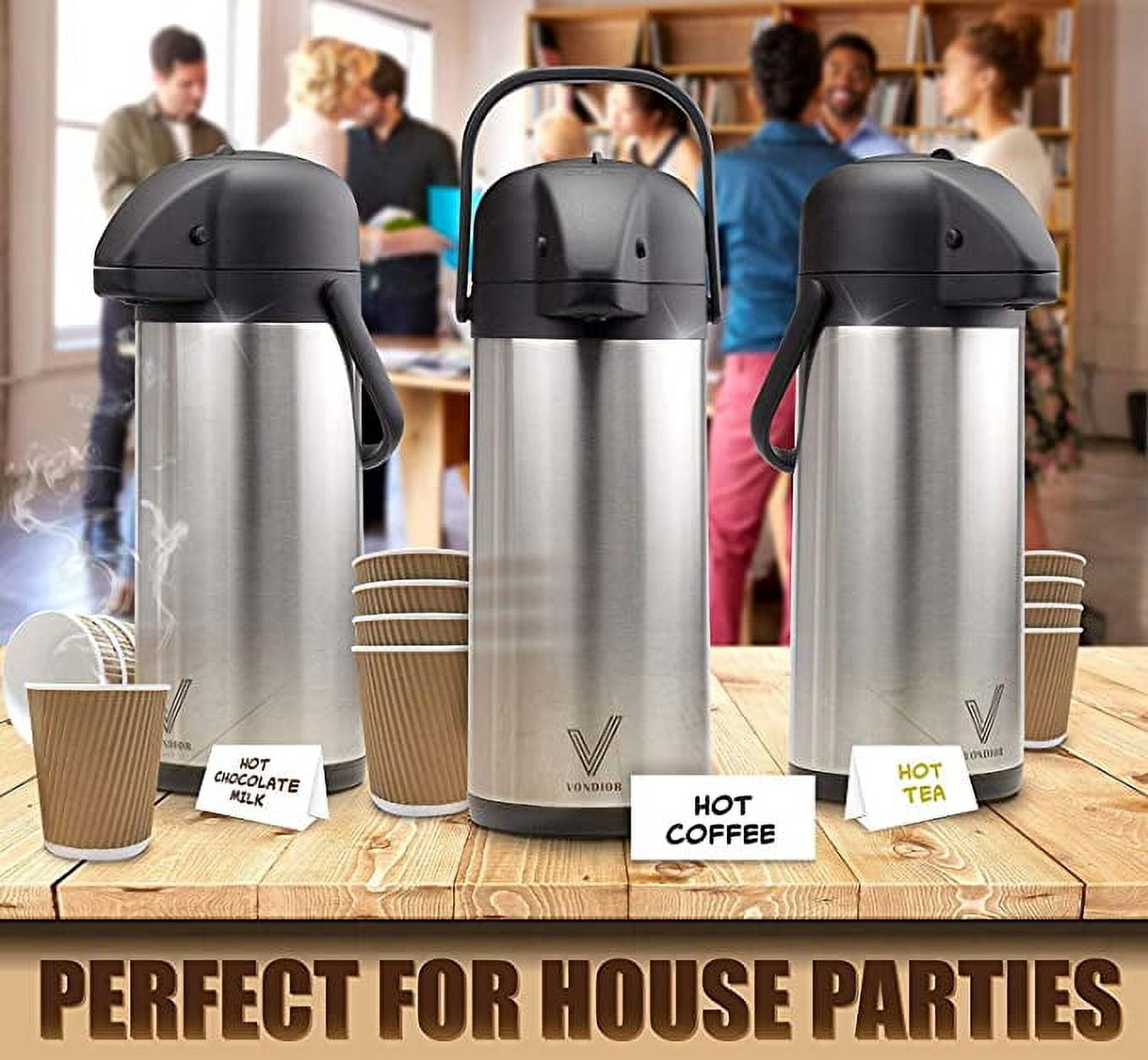 Heritage 66 Stainless Steel Thermal Coffee Carafe Airpot Dispenser Triple  Wall T