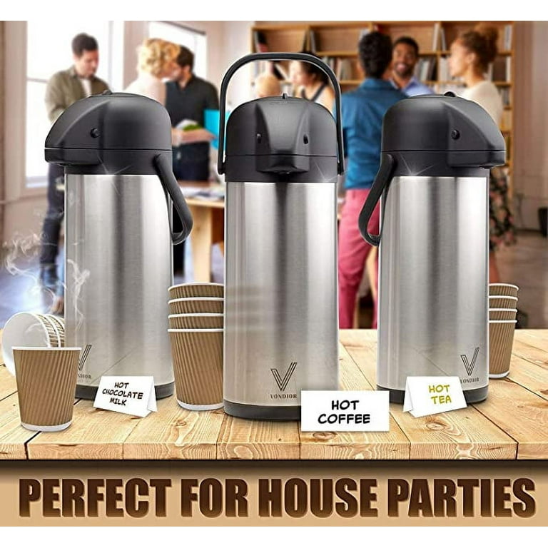 68oz Coffee Carafe Airpot Insulated Thermos Urn Stainless Steel Vacuum  Thermal Pot Flask for Hot Beverage / Water, Tea - Keep 12 / 24 Hours Hot /  Cold