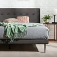 thumbnail image 3 of Zinus Taylor 38" Velvet Upholstered Platform Bed Frame, Charcoal, Queen, 3 of 8