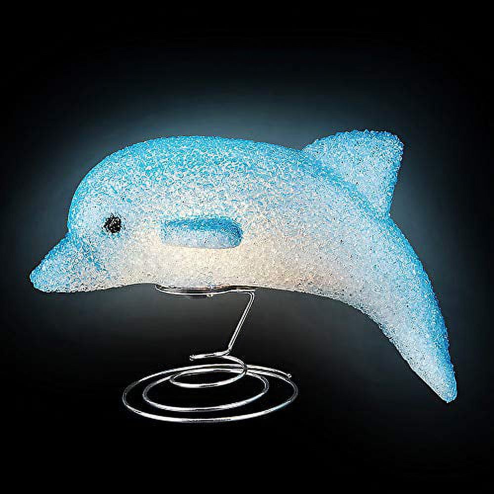 rhode island novelty dolphin sparkle lamp, 10-inches (1-unit