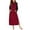 Wine Red, variant on Ekouaer Ladies Modal Long Sleeve Sleepwear Casual Floor Length Night Dress