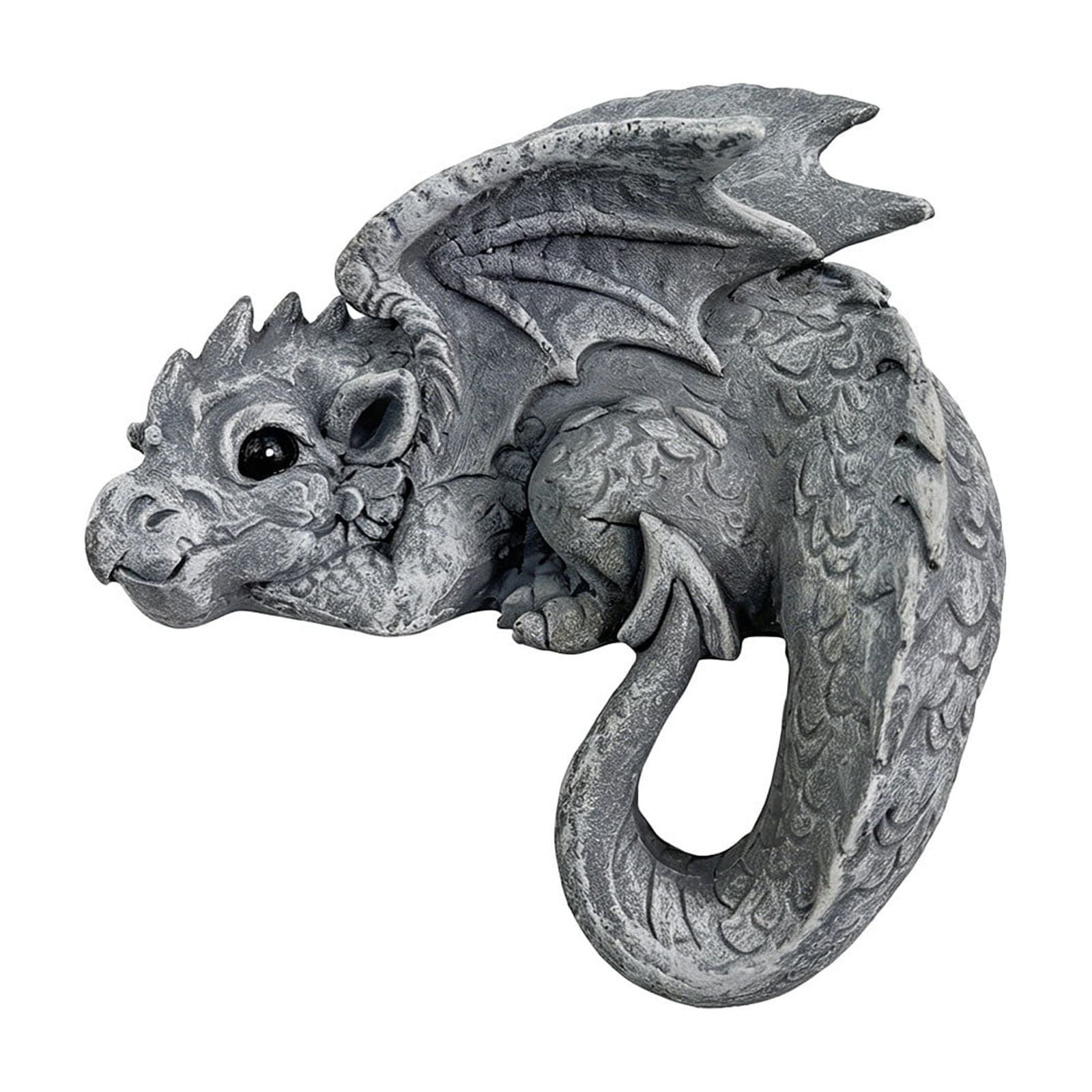Interesting Desktop Ornament Dragon-Shaped Resin Statue for Shelf Office Patio Desk or Garden Terrace Landscaping Decor Ideal Gift for Home Decor Enthusiasts(B)