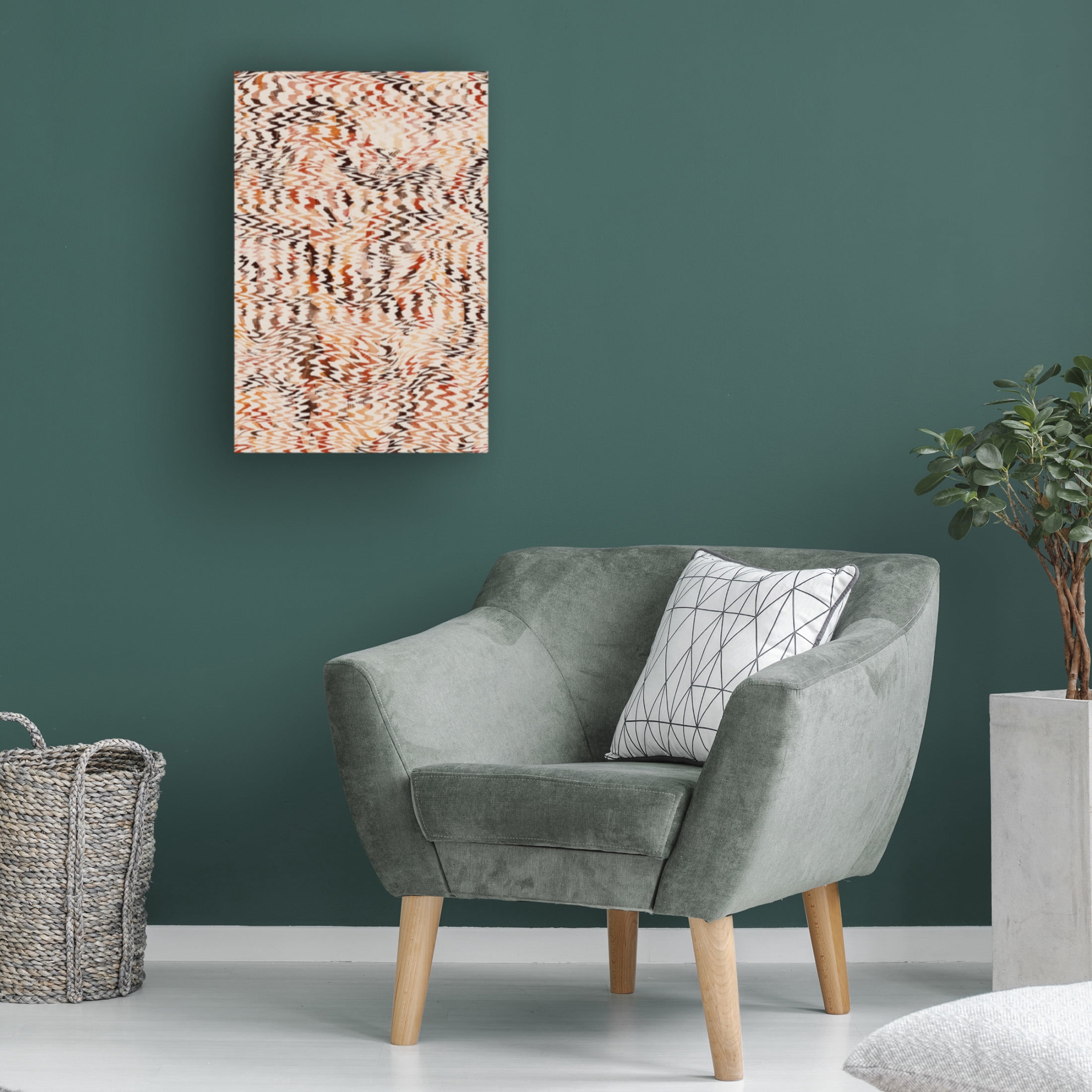 Canvas Wall Art - Treechild 'Ethno Zig Zag Pattern' Wall Art for Living Room, Bedroom, or Office D?cor by Trademark Fine Art - 16 x 24 Inches