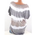 thumbnail image 5 of T-Shirt Femme une Épaule Manches Courtes Haut Rayé Rayé Imprimé Blouse Imprimée Blouse, Gris, P, 5 of 5