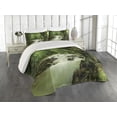 thumbnail image 2 of Ambesonne East Quilted Coverlet 3 Pcs, Selangor State Malaysia, Queen Size, Green Brown, 2 of 4