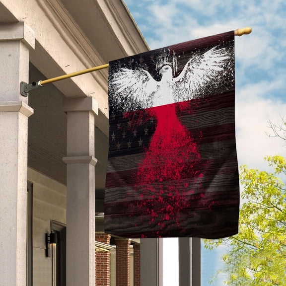 American Flag- Polish Flag Poland US Friendship Forever July 4 Decoration House Flag, Double-Sided Decorative Outdoor Flag, Patriotic Polyester Yard Flag 29.5 x 39.5 in