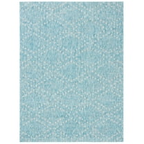 SAFAVIEH Courtyard Ilean Geometric Indoor/Outdoor Area Rug, Aqua/Grey, 8' x 10'