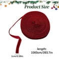 thumbnail image 3 of Clearance Wine Red Velvet Ribbon Roll, Single-Sided Soft Craft Ribbon for Gift Wrapping Bow Making Christmas DIY Decor, 3 of 5