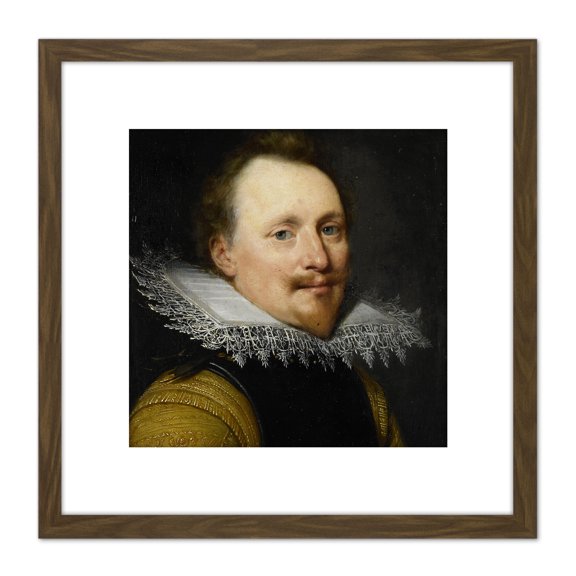 Van Ravesteyn Portrait Willem De Soete 8X8 Inch Square Wooden Framed Wall Art Print Picture with Mount