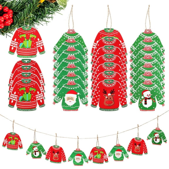 48 Pcs Christmas Tree Ornaments Christmas Tree Pendants Sweater Decorations