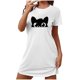 thumbnail image 2 of Camisón corto de talla grande para mujer, camisón de manga corta con estampado de pecho a la moda, camisón para mujer, 2 of 5