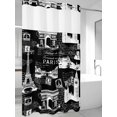 thumbnail image 2 of No Hook Shower Curtain with Snap-in Liner, Eiffel Tower Waterproof Fabric Bathroom Curtains, Vintage France Romantic European Paris City Art Bath Curtains & Mesh Top Window 54"x78", 2 of 9