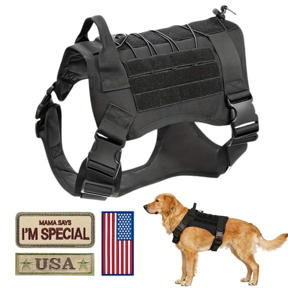 WAAYEEPAL Heavy Duty Dog Harness - Comfort Walking Harness for Medium & Large Dogs, Black, M