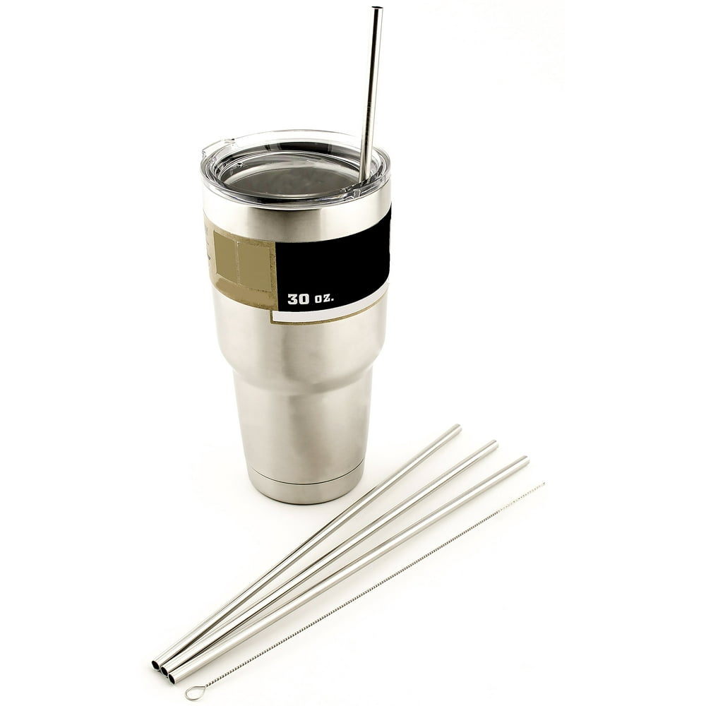 4 LONG Stainless Steel Straws fits 30 oz Yeti Tumbler Rambler Cups