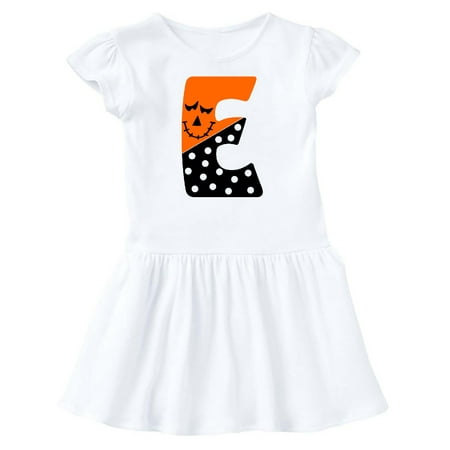 

Inktastic Halloween E Intial with Jack O Latern Face and Polka Dots Gift Baby Girl Dress