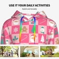 thumbnail image 4 of Sikiie Pink Christmas Cheer Women's Casual Hoodies Long Sleeve Lightweight Pullover Tops Loose Sweatshirt-Large, 4 of 7