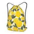 thumbnail image 3 of XMXT Drawstring Backpack, Yellow Fun Lemon Print Waterproof Gym Bag for Women, s, 3 of 8