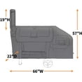 thumbnail image 4 of i COVER 66 Inch 600D Heavy Duty Water Proof Patio Outdoor Canvas Offset BBQ Barbecue Smoker Cover G21610 for Brinkmann Char-Broil Char Griller Oklahoma Joe Landmann (Black), 4 of 5