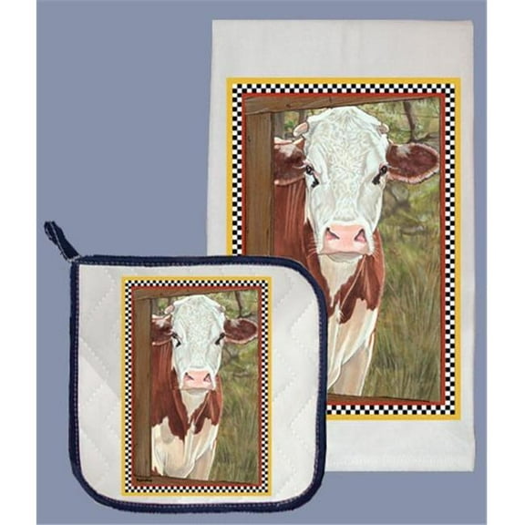 Cow Dish Towel And Pot Holder Set