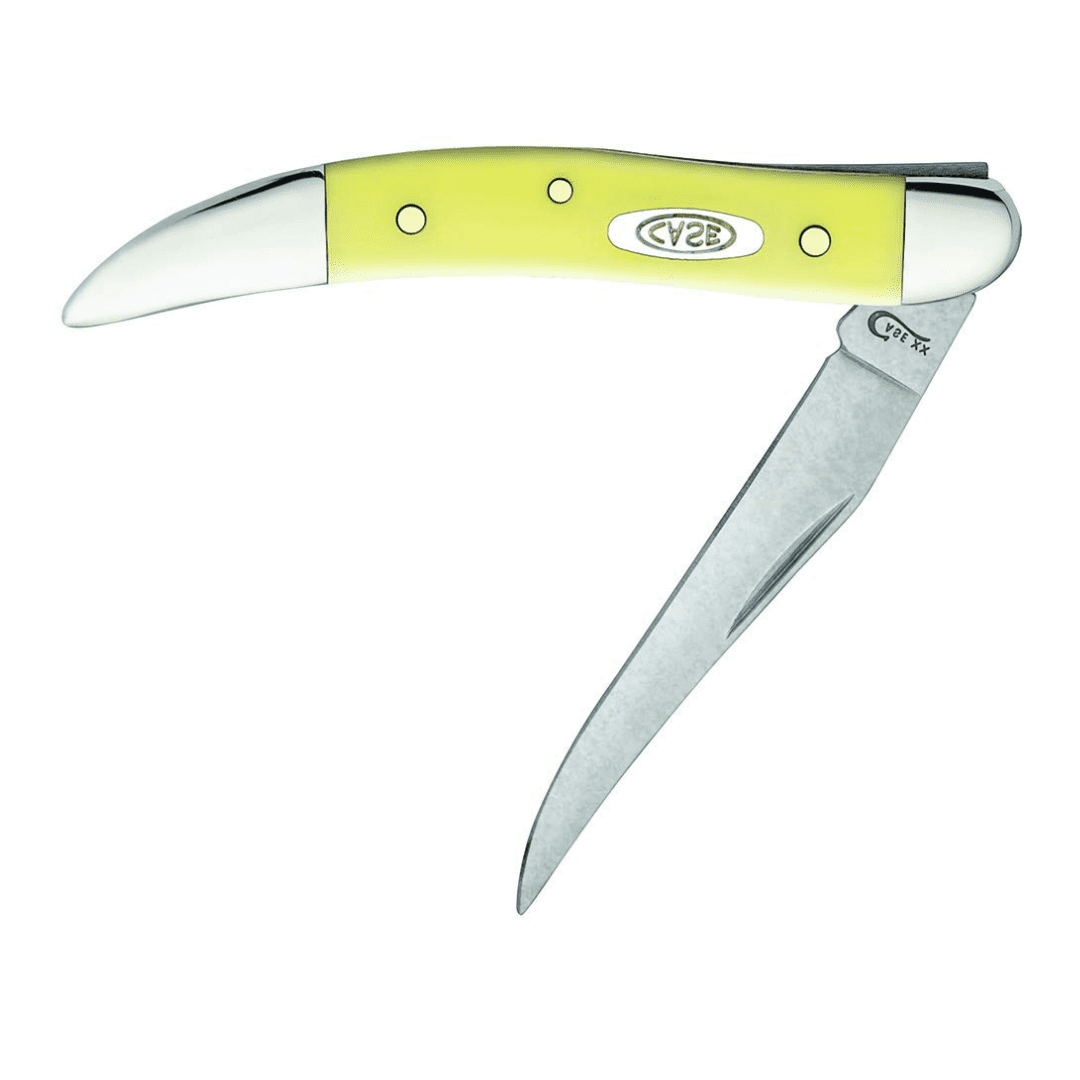 Case 91 Yellow Small Texas Toothpick Clip EDC Folding Knife