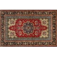 thumbnail image 1 of Ahgly Tapis Rectangulaire Traditionnel Lavable en Machine Safran Rouge, 5 Pieds x 8 Pieds, 1 of 7