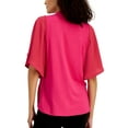 thumbnail image 2 of Alfani Womens Mixed Media Pleated Blouse, 2 of 2
