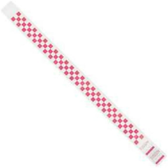0.75 x 10 in. Pink Checkerboard Wristbands - Case of 500