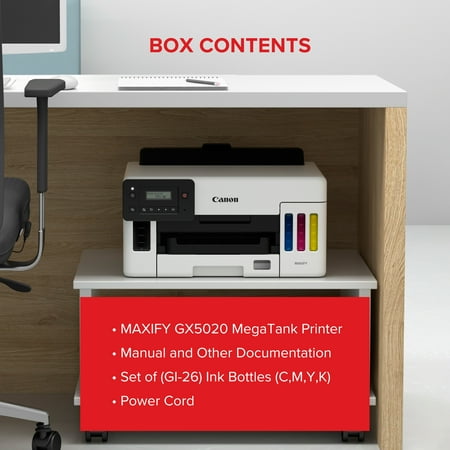 Canon - MAXIFY MegaTank GX5020 Wireless All-In-One Inkjet Printer - White
