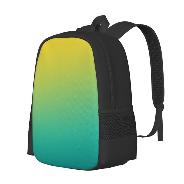 Easygdp Teal To Yellow Gradient Mochila de Gran Capacidad Minimalista Ideal para Escuela, Viajes y Uso Diario