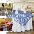 thumbnail image 4 of Efavormart Eggplant Damask Flocking Square Tablecloth Overlay 90"x90" Square Tablecloth Cover For Wedding Party Event Banquet, 4 of 4