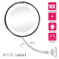 thumbnail image 4 of 10X Magnifying Makeup Mirror, LED Mirror Adjustable Flexible Gooseneck Locking Suction Cosmetic Mirror, Magnification Mirrors,Vanity Mirror For Bedroom Bathroom, 4 of 9